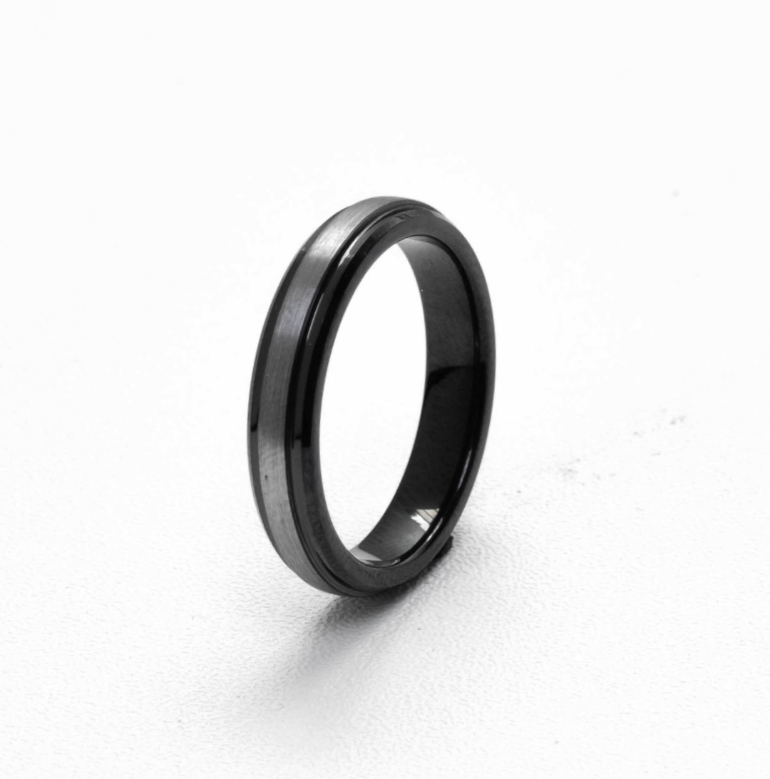Breeze Black Ring - Tungsten - 4mm
