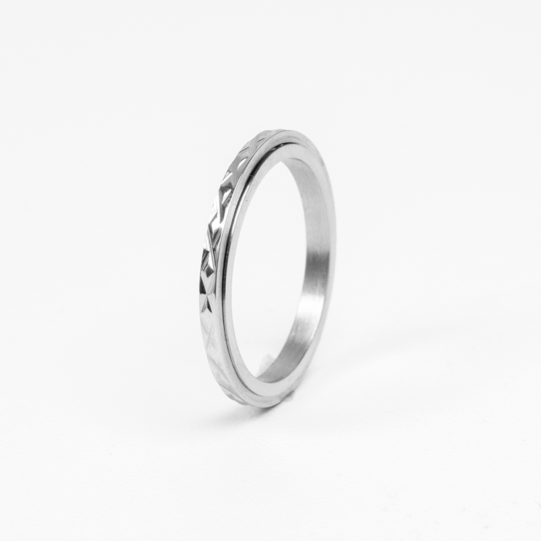 Notch Anxiety Ring Black - Titanium