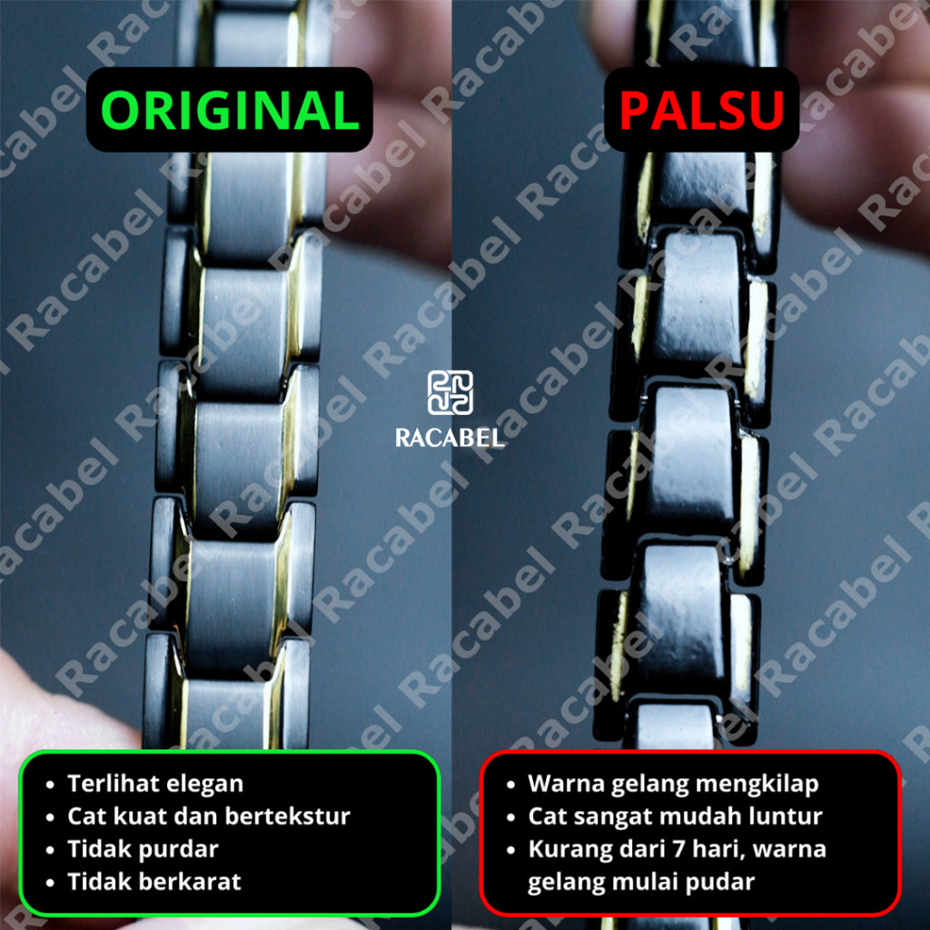 Racabel Gelang Kesehatan Bio Magnetik Apertor untuk Pria dan Wanita - Titanium Steel