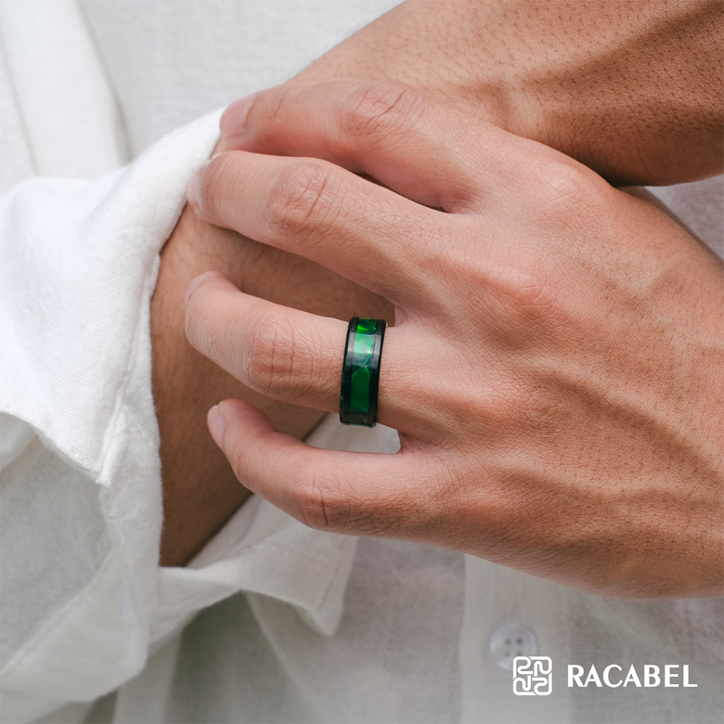 Racabel Onyx Ring - Cincin Pria Wanita Titanium Anti Karat