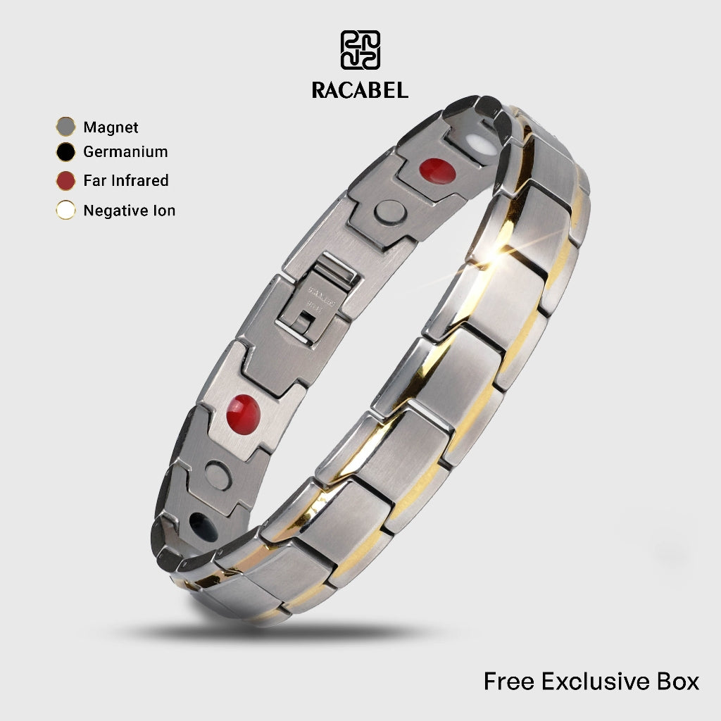 Racabel Gelang Kesehatan Bio Magnetik Apertor untuk Pria dan Wanita - Titanium Steel