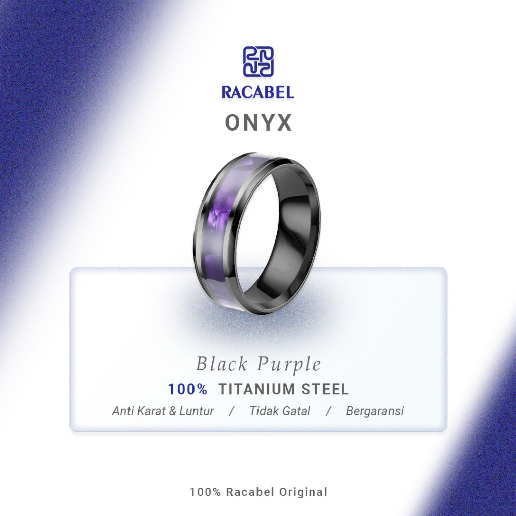 Racabel Onyx Ring - Cincin Pria Wanita Titanium Anti Karat