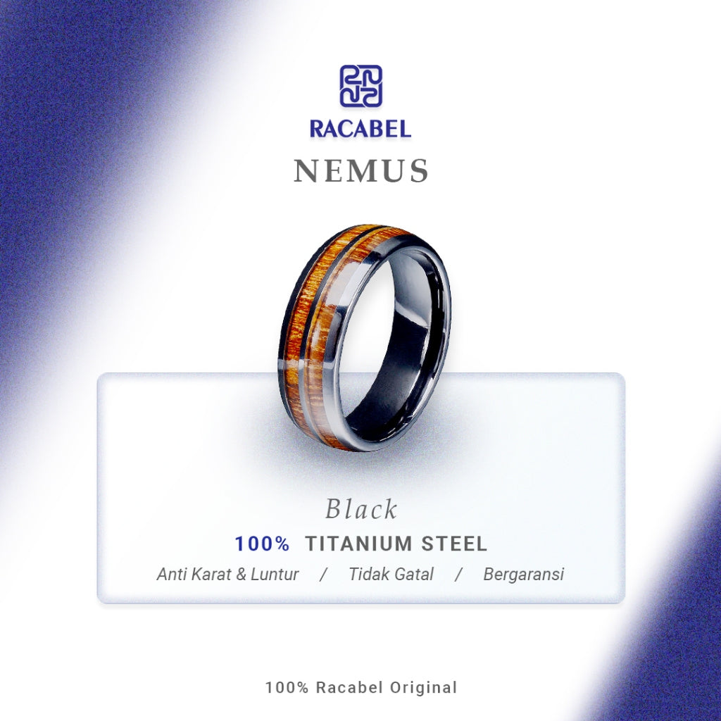 Racabel Nemus Ring - Cincin Pria Titanium Anti Karat