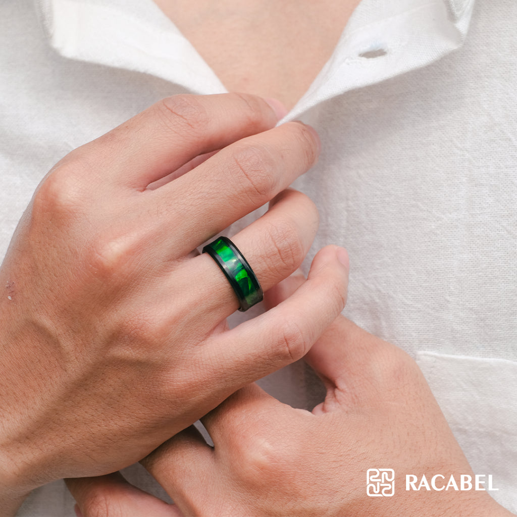 Racabel Onyx Ring - Cincin Pria Wanita Titanium Anti Karat