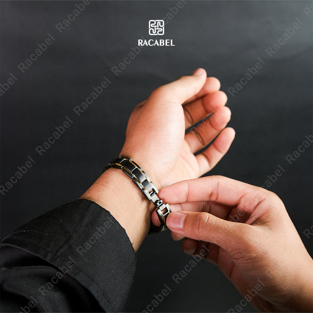 Racabel Gelang Kesehatan Bio Magnetik Apertor untuk Pria dan Wanita - Titanium Steel