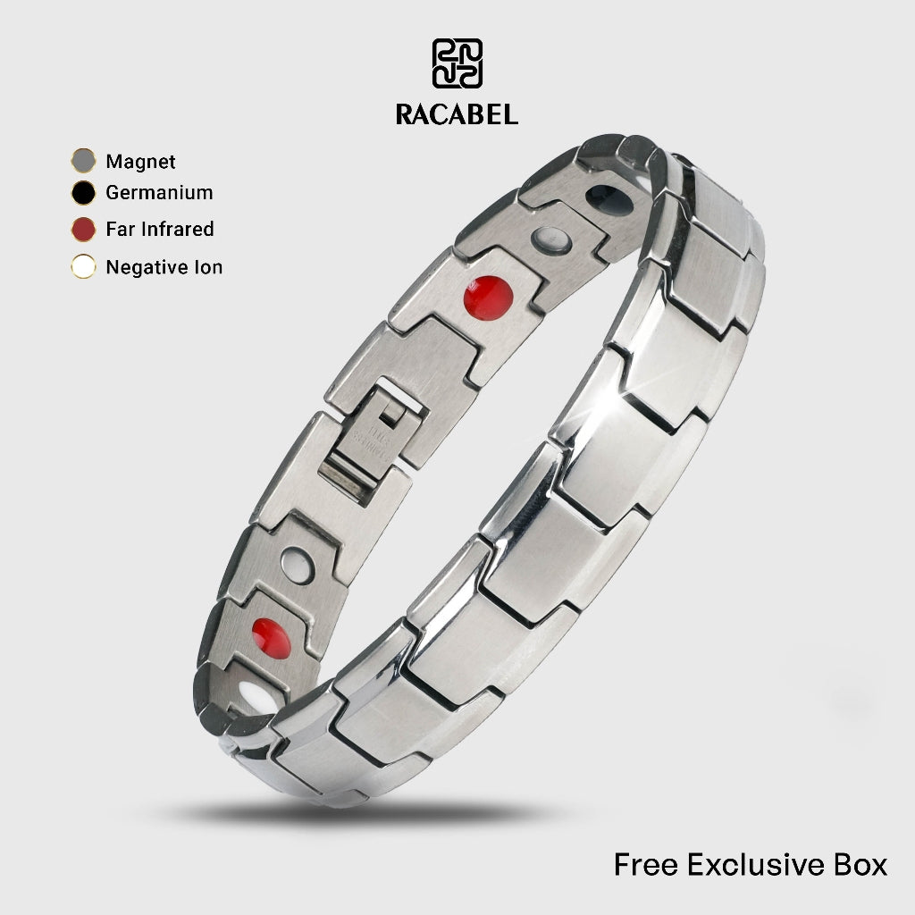 Racabel Gelang Kesehatan Bio Magnetik Apertor untuk Pria dan Wanita - Titanium Steel