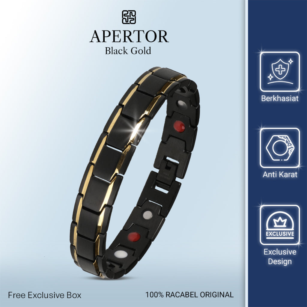 Racabel Gelang Kesehatan Bio Magnetik Apertor untuk Pria dan Wanita - Titanium Steel
