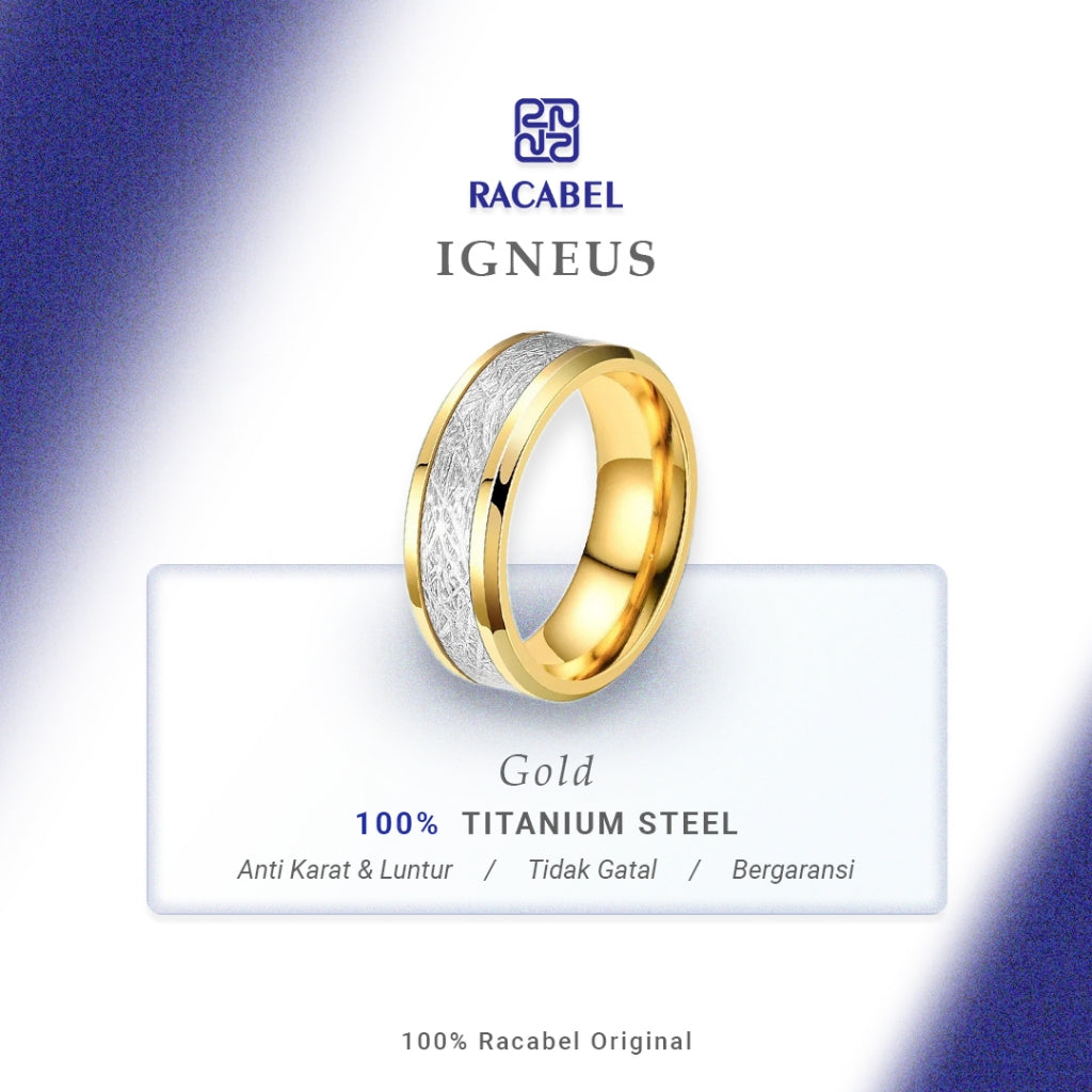 Racabel Igneus Ring - Cincin Pria Titanium Anti Karat