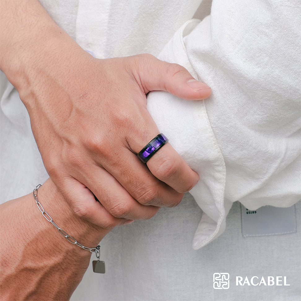 Racabel Onyx Ring - Cincin Pria Wanita Titanium Anti Karat