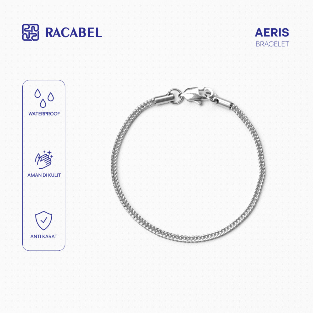 Racabel Aeris Bracelet Unisex - Gelang Silver Pria - Wanita Titanium Steel Anti Karat