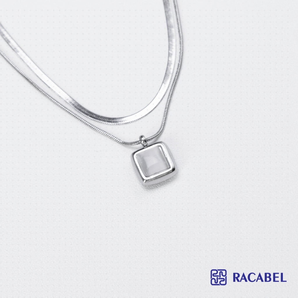 Racabel Lovid Necklace - Kalung Titanium Wanita Silver Anti Karat