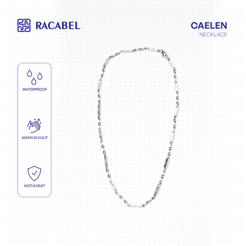 Racabel Caelen Necklace Unisex - Kalung Silver Titanium Steel Anti Karat Pria - Wanita