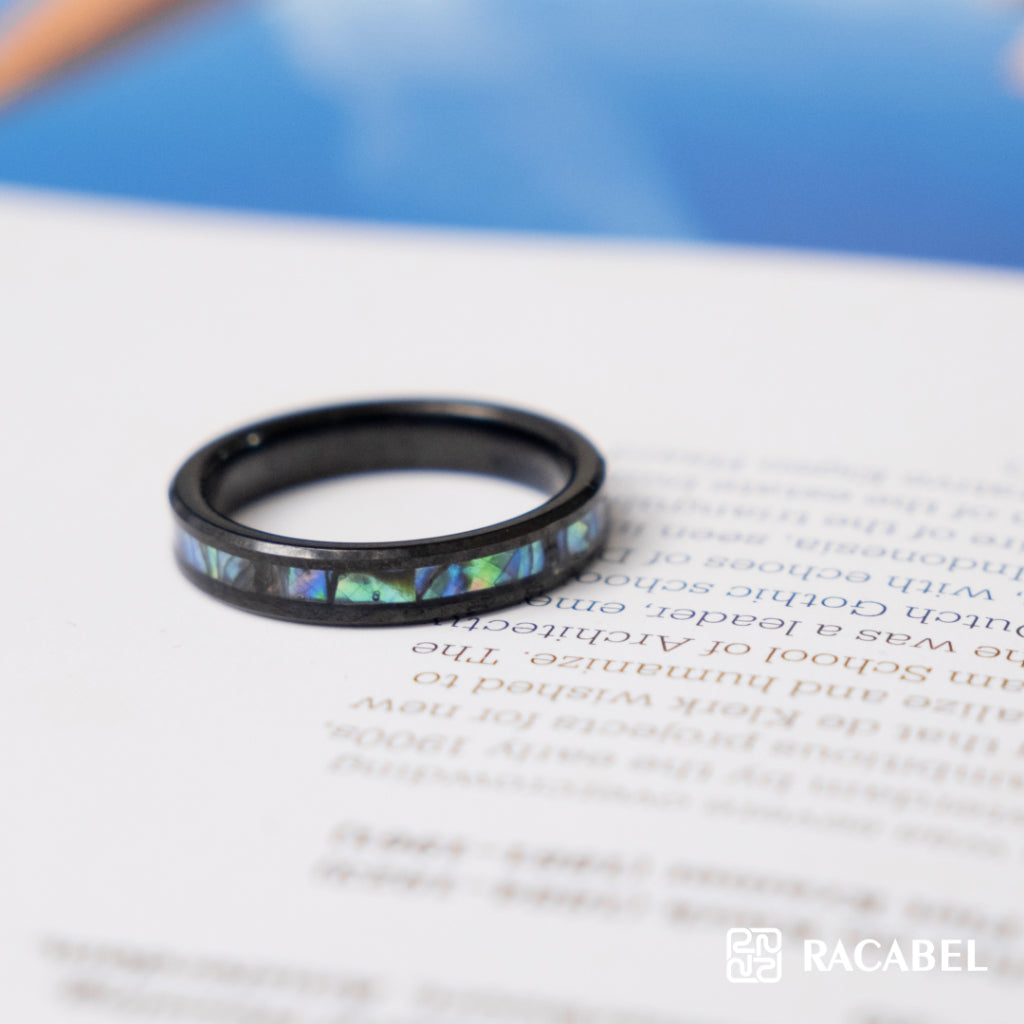 Racabel Fracture Ring - Cincin Tungsten Pria Hitam Anti Karat