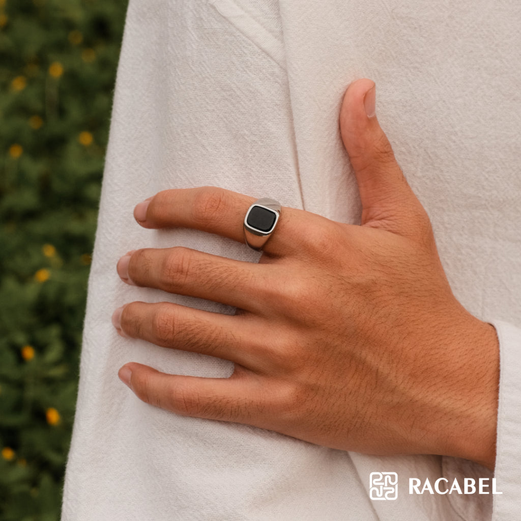 Racabel Noctis Ring - Cincin Pria Wanita Titanium Anti Karat