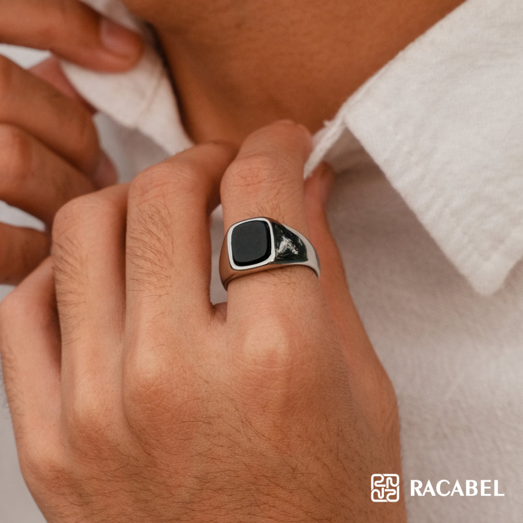 Racabel Noctis Ring - Cincin Pria Wanita Titanium Anti Karat