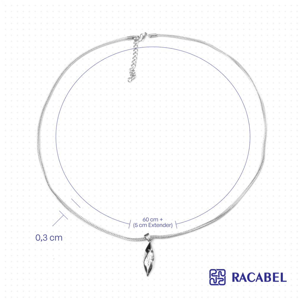 Racabel Draven Necklace Unisex - Kalung Silver Titanium Steel Anti Karat Pria - Wanita