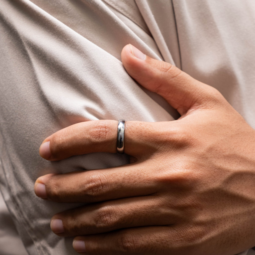 Racabel Vero Ring - Cincin Tungsten Pria Silver Anti Karat