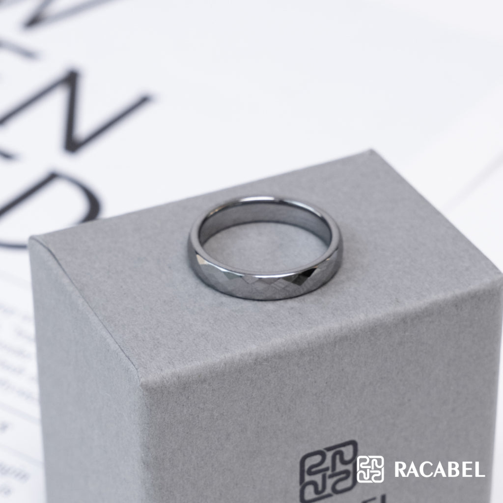 Racabel Flint Ring - Cincin Tungsten Pria Silver Anti Karat