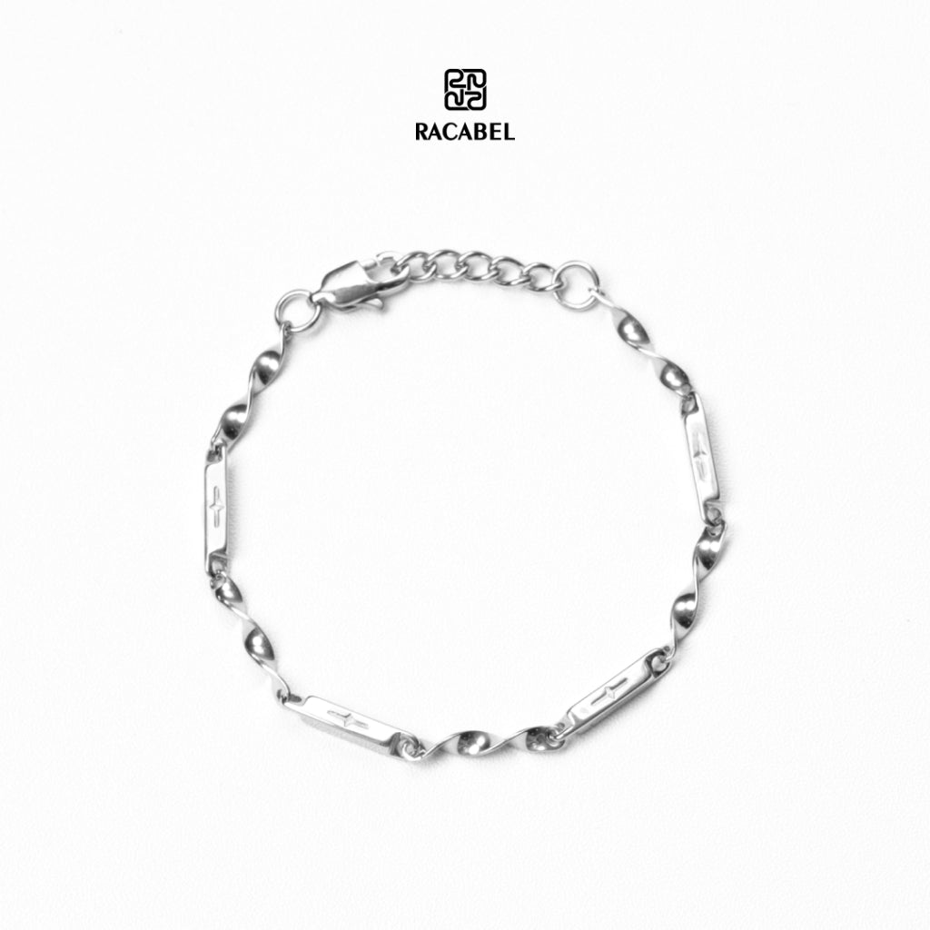 Racabel Caelen Bracelet Unisex - Gelang Silver Pria - Wanita Titanium Steel Anti Karat
