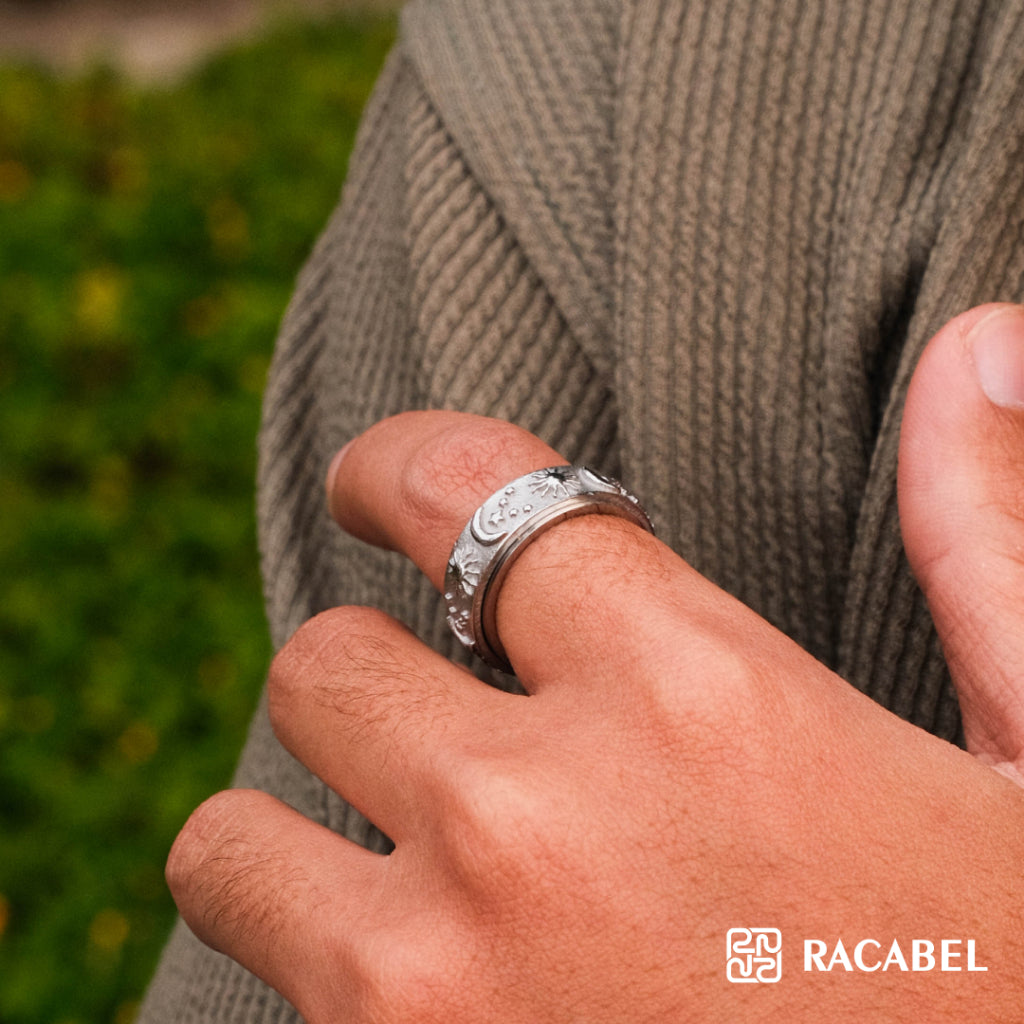 Racabel Celeste Anxiety Ring Silver - Cincin Kecemasan Pria Wanita Titanium Anti Karat