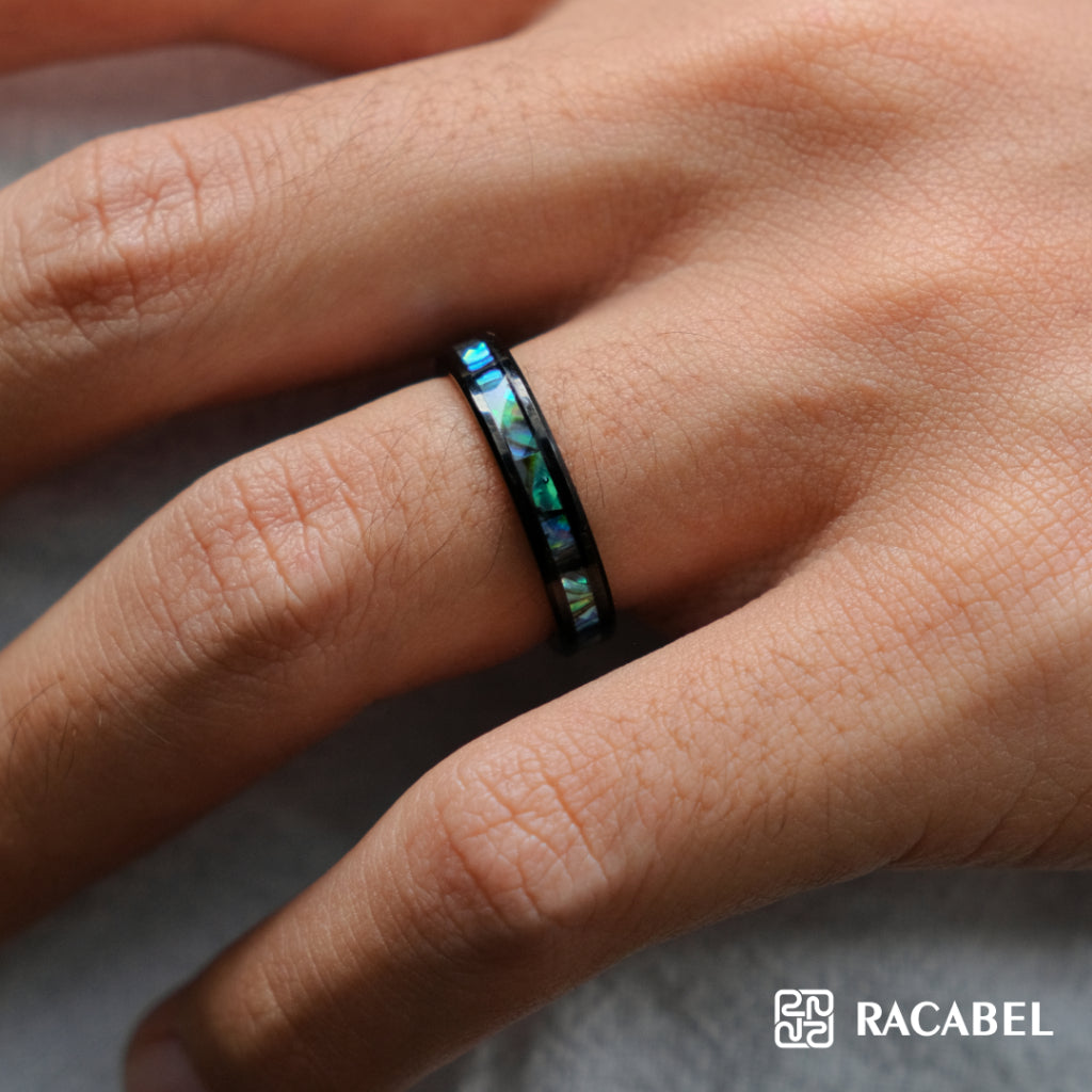 Racabel Fracture Ring - Cincin Tungsten Pria Hitam Anti Karat