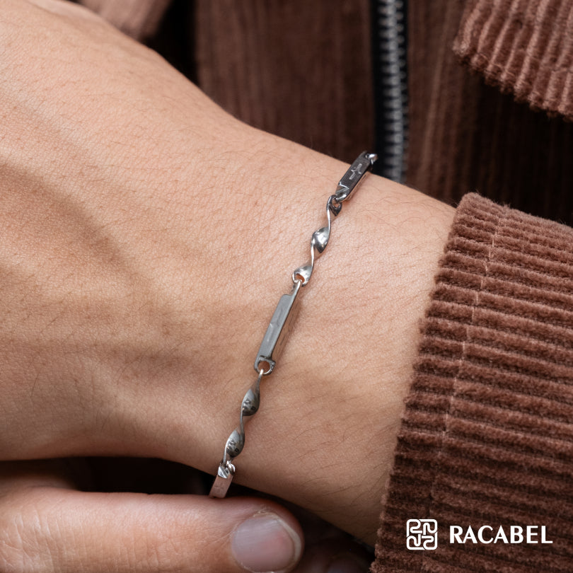 Racabel Caelen Bracelet Unisex - Gelang Silver Pria - Wanita Titanium Steel Anti Karat