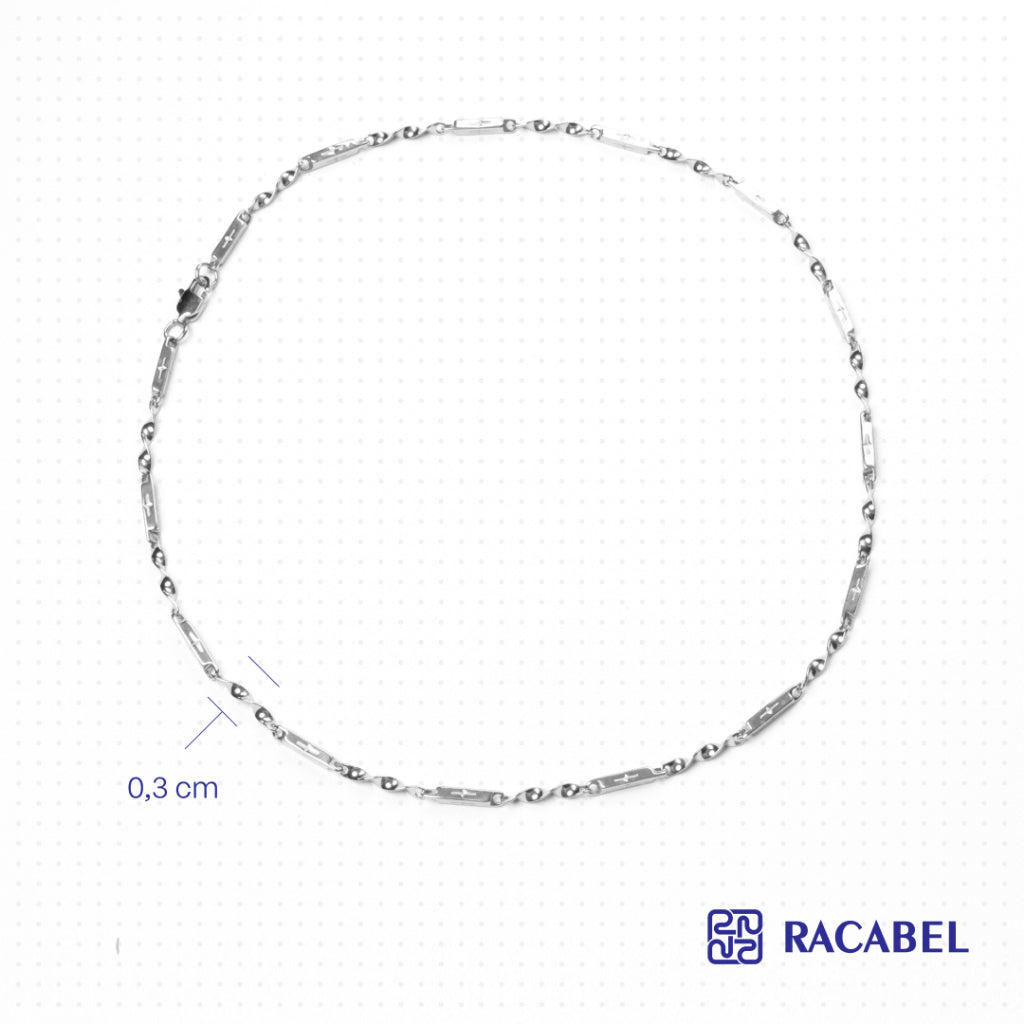 Racabel Caelen Necklace Unisex - Kalung Silver Titanium Steel Anti Karat Pria - Wanita