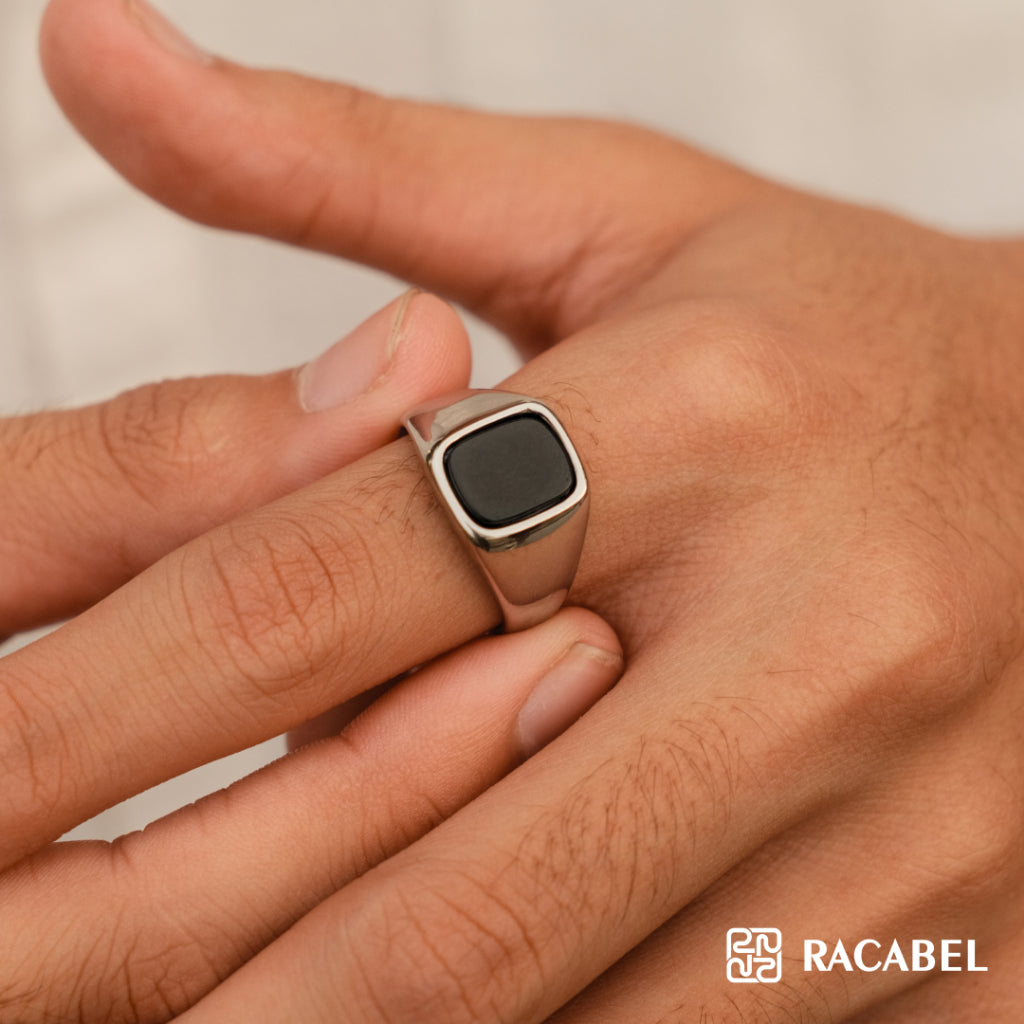 Racabel Noctis Ring - Cincin Pria Wanita Titanium Anti Karat
