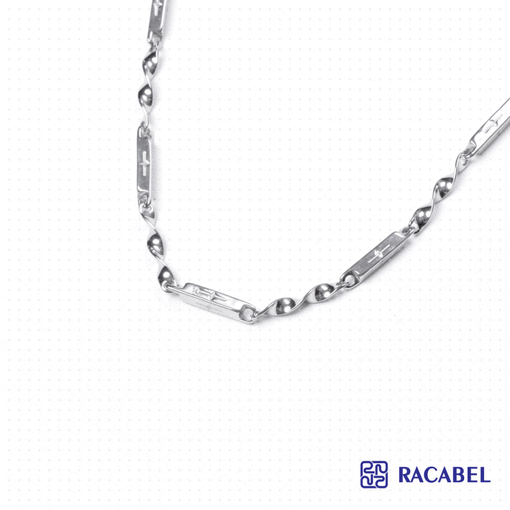 Racabel Caelen Necklace Unisex - Kalung Silver Titanium Steel Anti Karat Pria - Wanita