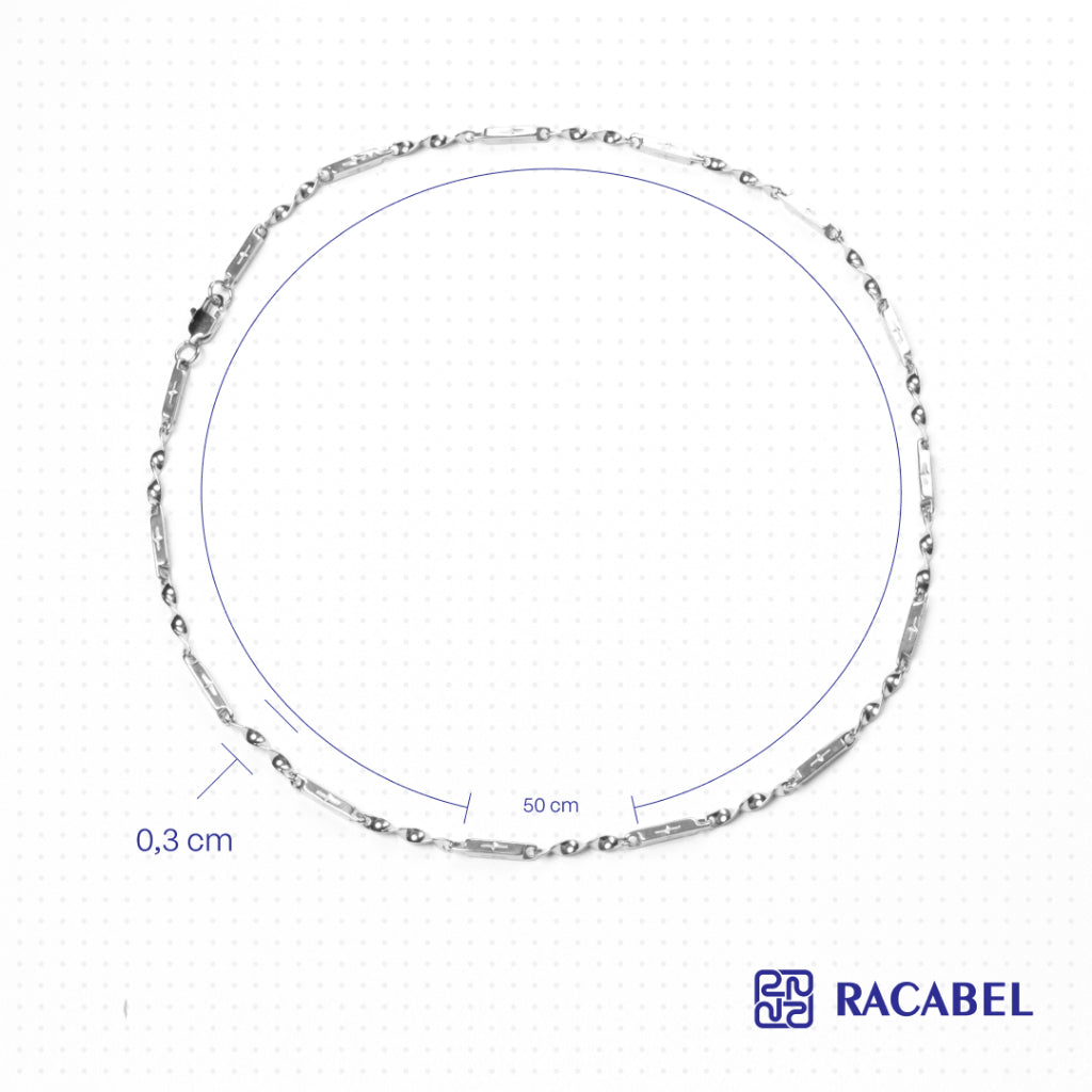 Racabel Caelen Necklace Unisex - Kalung Silver Titanium Steel Anti Karat Pria - Wanita