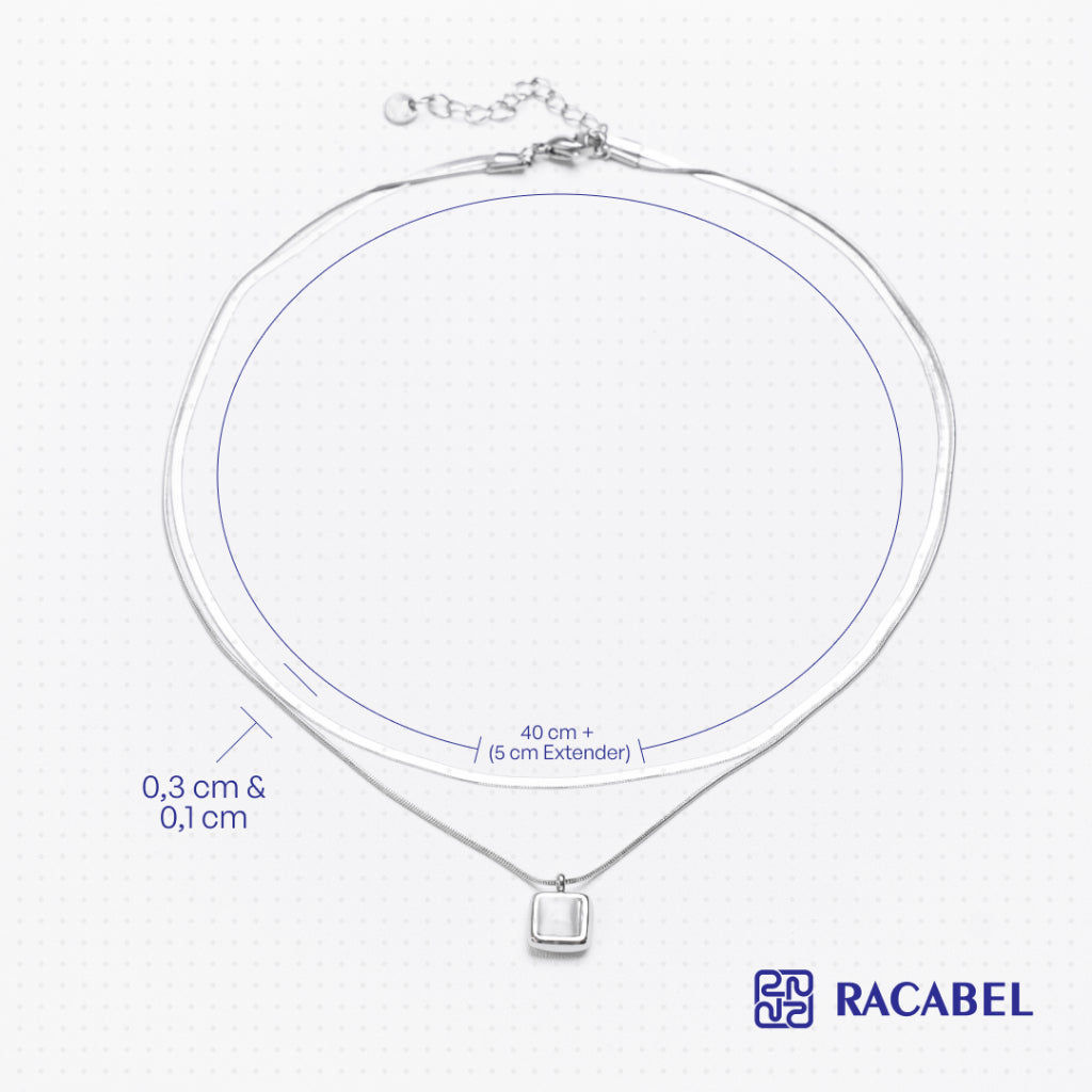 Racabel Lovid Necklace - Kalung Titanium Wanita Silver Anti Karat