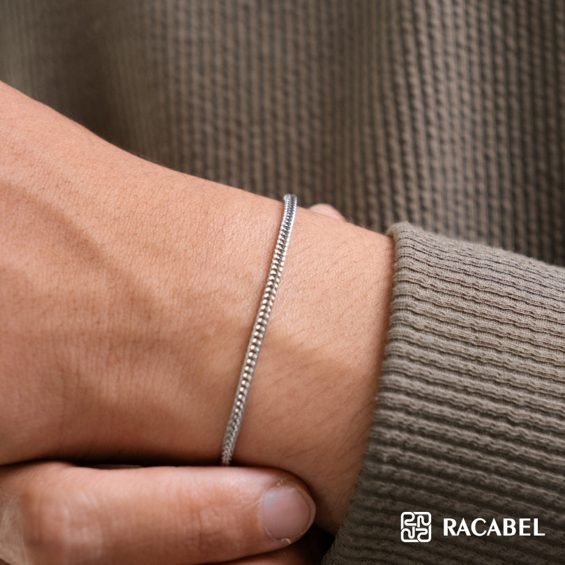 Racabel Aeris Bracelet Unisex - Gelang Silver Pria - Wanita Titanium Steel Anti Karat