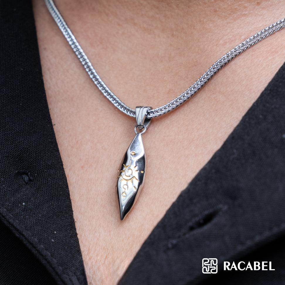 Racabel Draven Necklace Unisex - Kalung Silver Titanium Steel Anti Karat Pria - Wanita