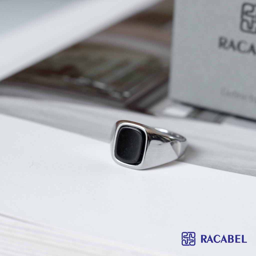 Racabel Noctis Ring - Cincin Pria Wanita Titanium Anti Karat