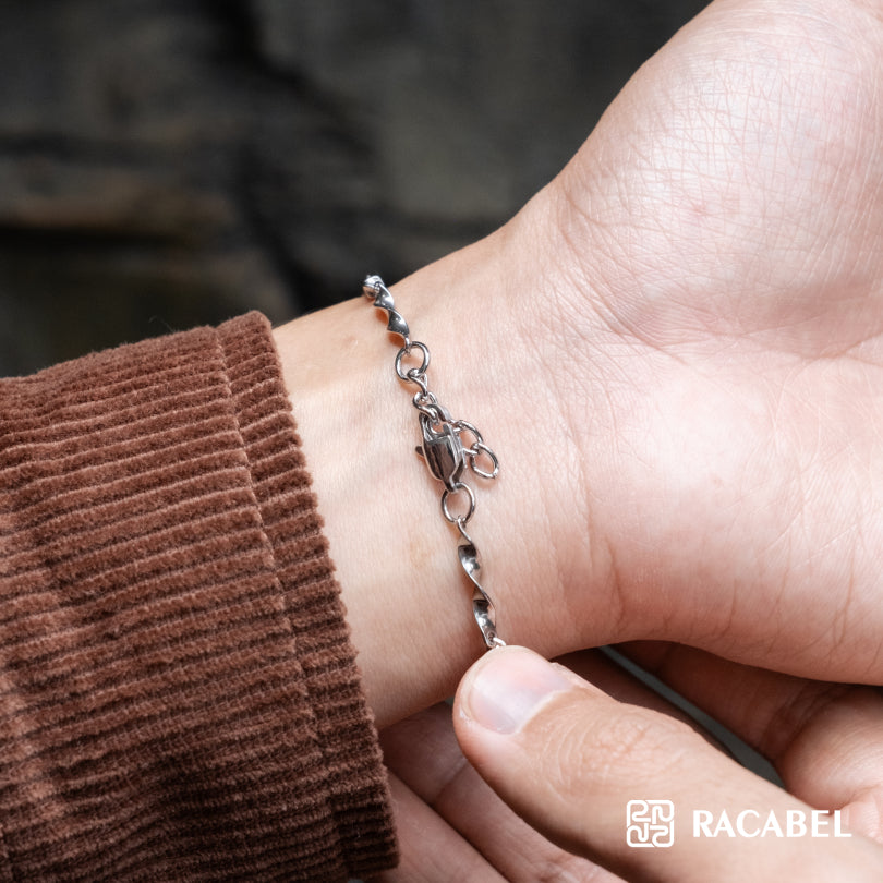 Racabel Caelen Bracelet Unisex - Gelang Silver Pria - Wanita Titanium Steel Anti Karat