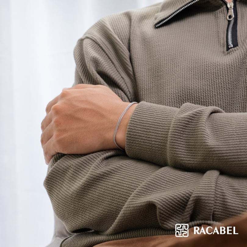 Racabel Aeris Bracelet Unisex - Gelang Silver Pria - Wanita Titanium Steel Anti Karat