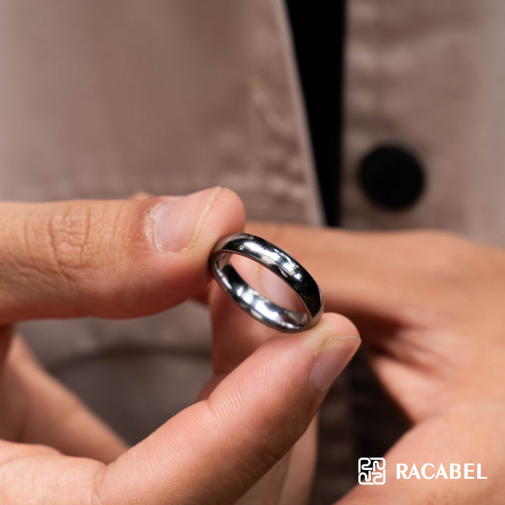 Racabel Vero Ring - Cincin Tungsten Pria Silver Anti Karat