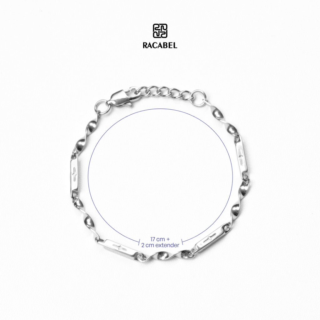 Racabel Caelen Bracelet Unisex - Gelang Silver Pria - Wanita Titanium Steel Anti Karat