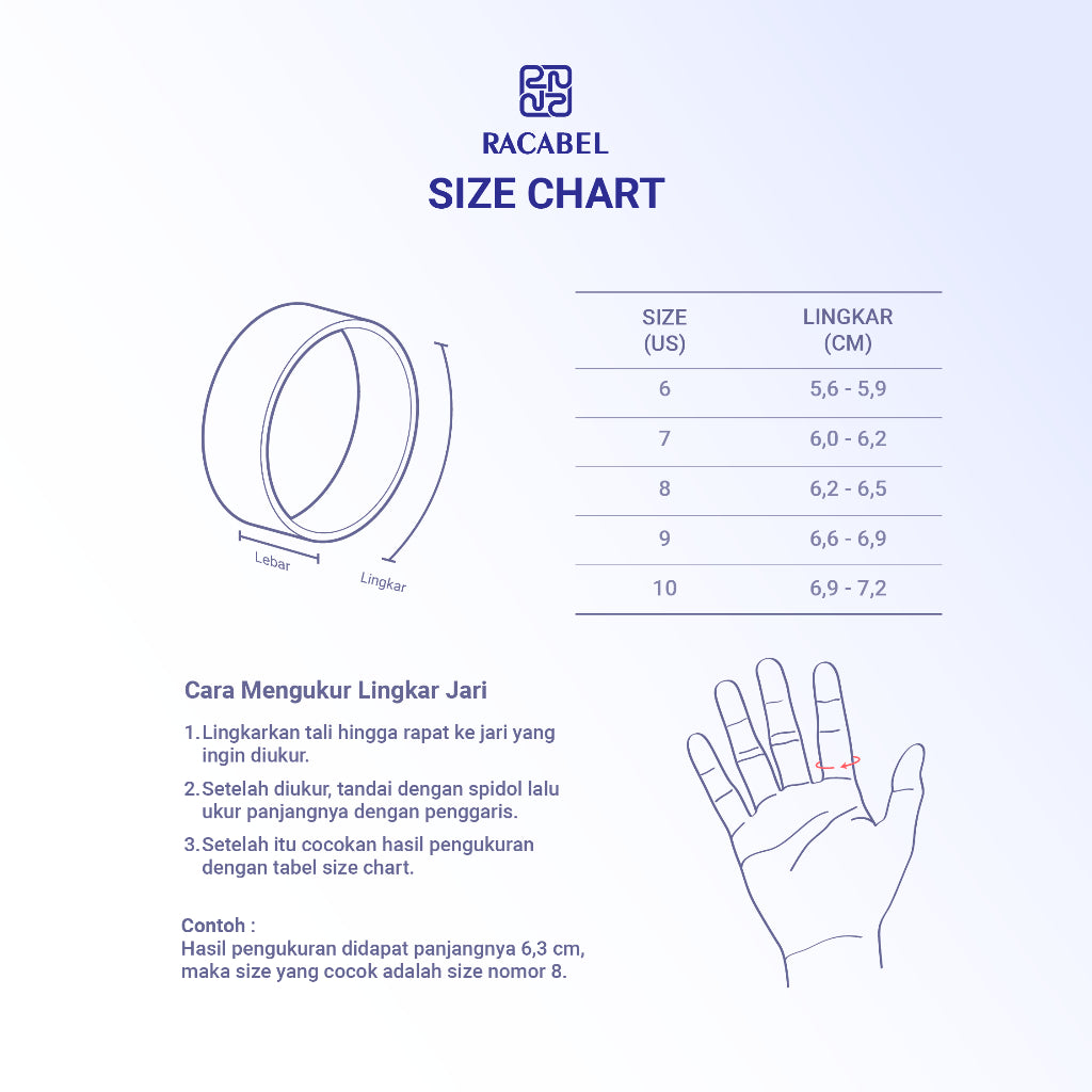Racabel Clarus Ring - Cincin Pria Wanita Titanium Anti Karat