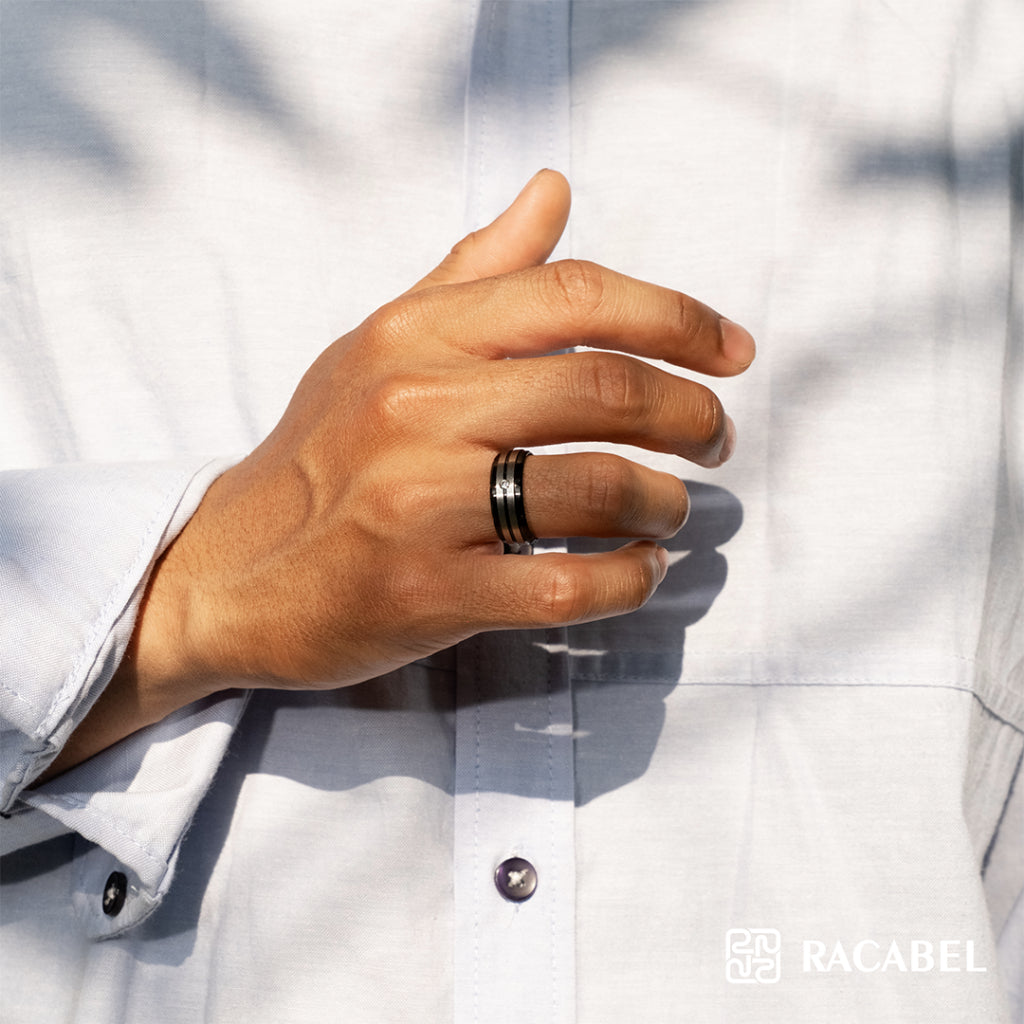 Racabel Clarus Ring - Cincin Pria Wanita Titanium Anti Karat
