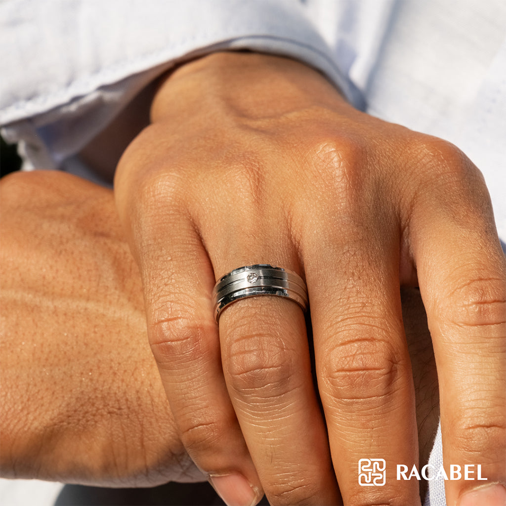 Racabel Clarus Ring - Cincin Pria Wanita Titanium Anti Karat