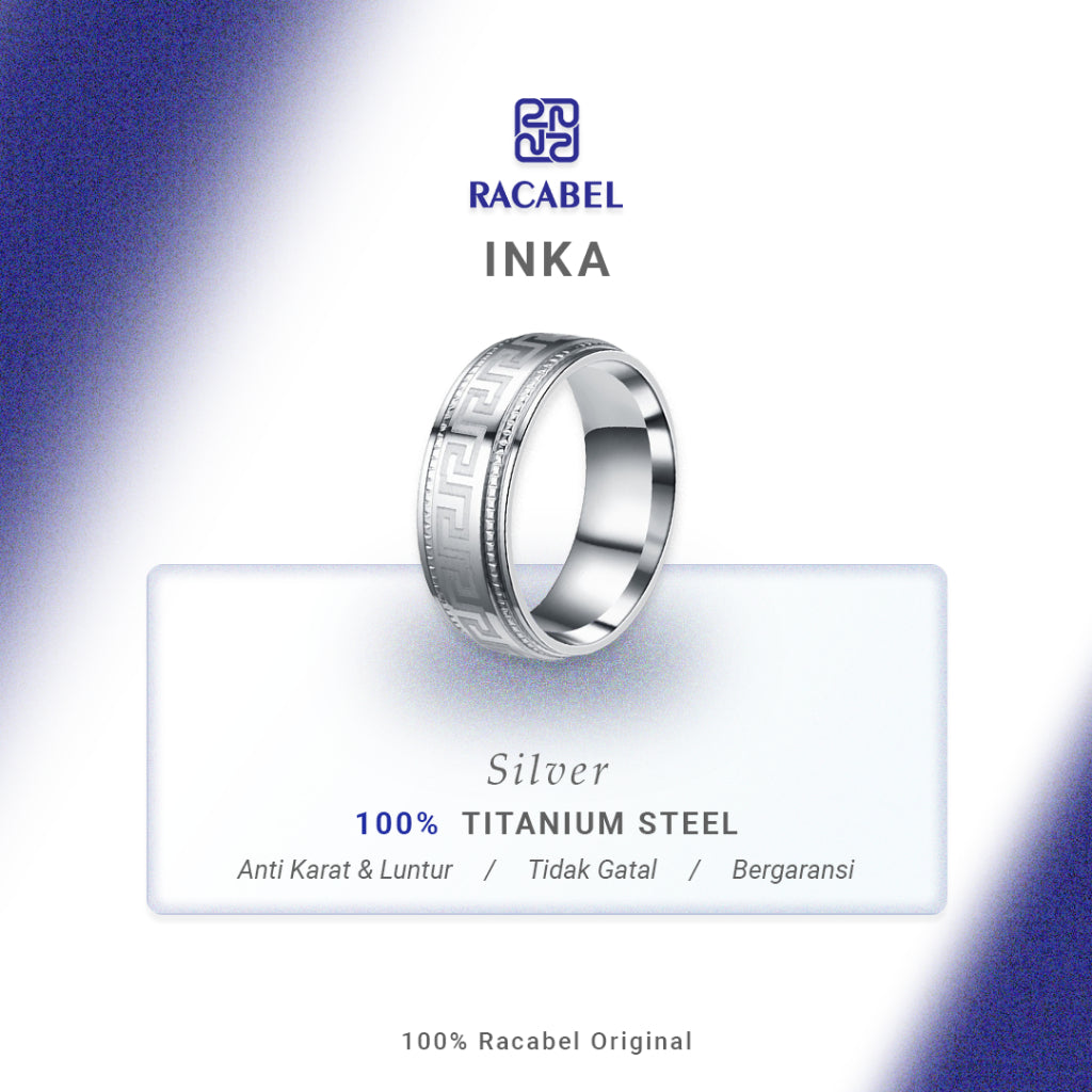 Racabel Inka Ring - Cincin Pria Wanita Titanium Anti Karat
