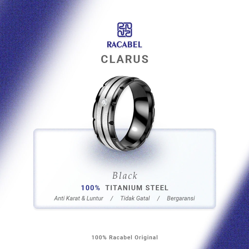 Racabel Clarus Ring - Cincin Pria Wanita Titanium Anti Karat