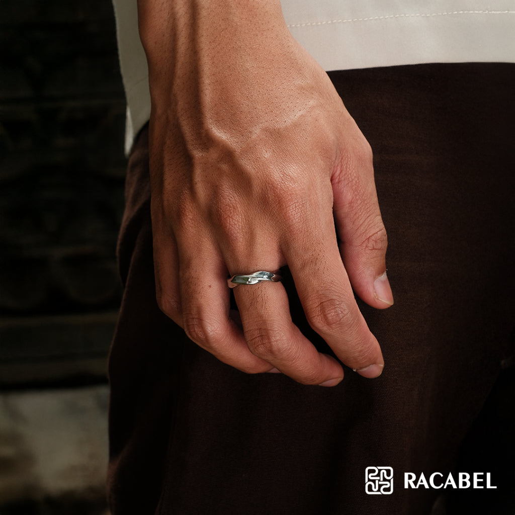 Racabel Flux Ring - Cincin Pria Wanita Titanium Anti Karat