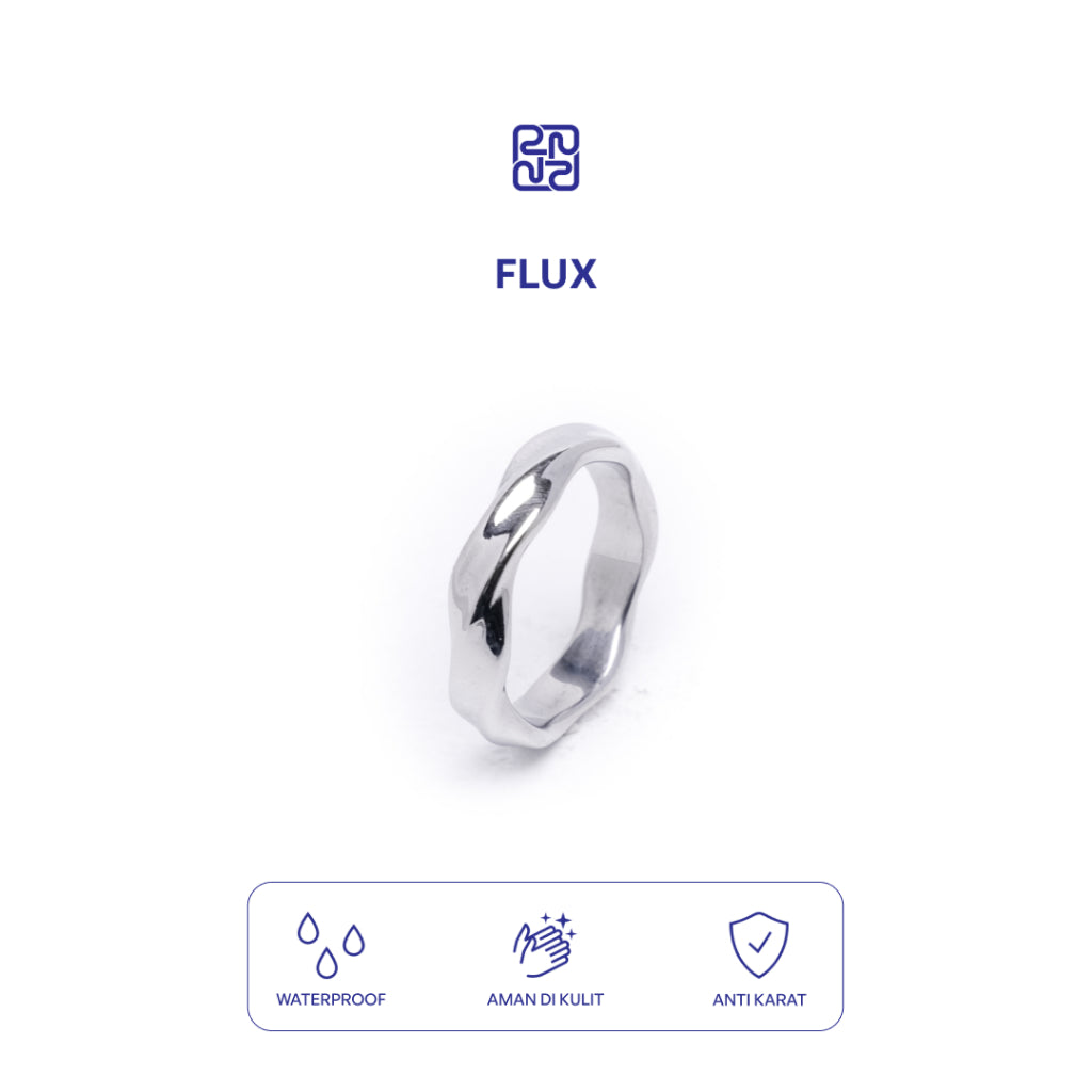Racabel Flux Ring - Cincin Pria Wanita Titanium Anti Karat