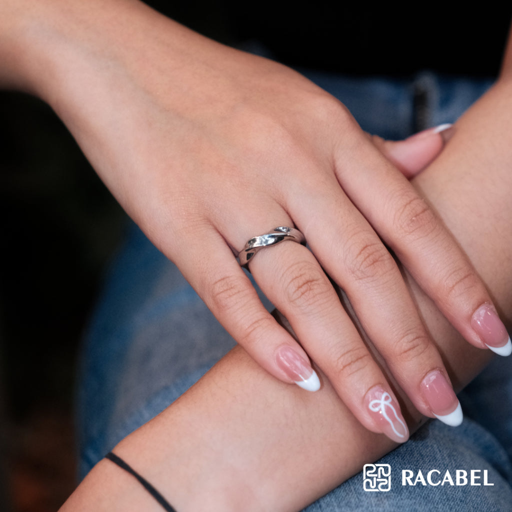 Racabel Flux Ring - Cincin Pria Wanita Titanium Anti Karat