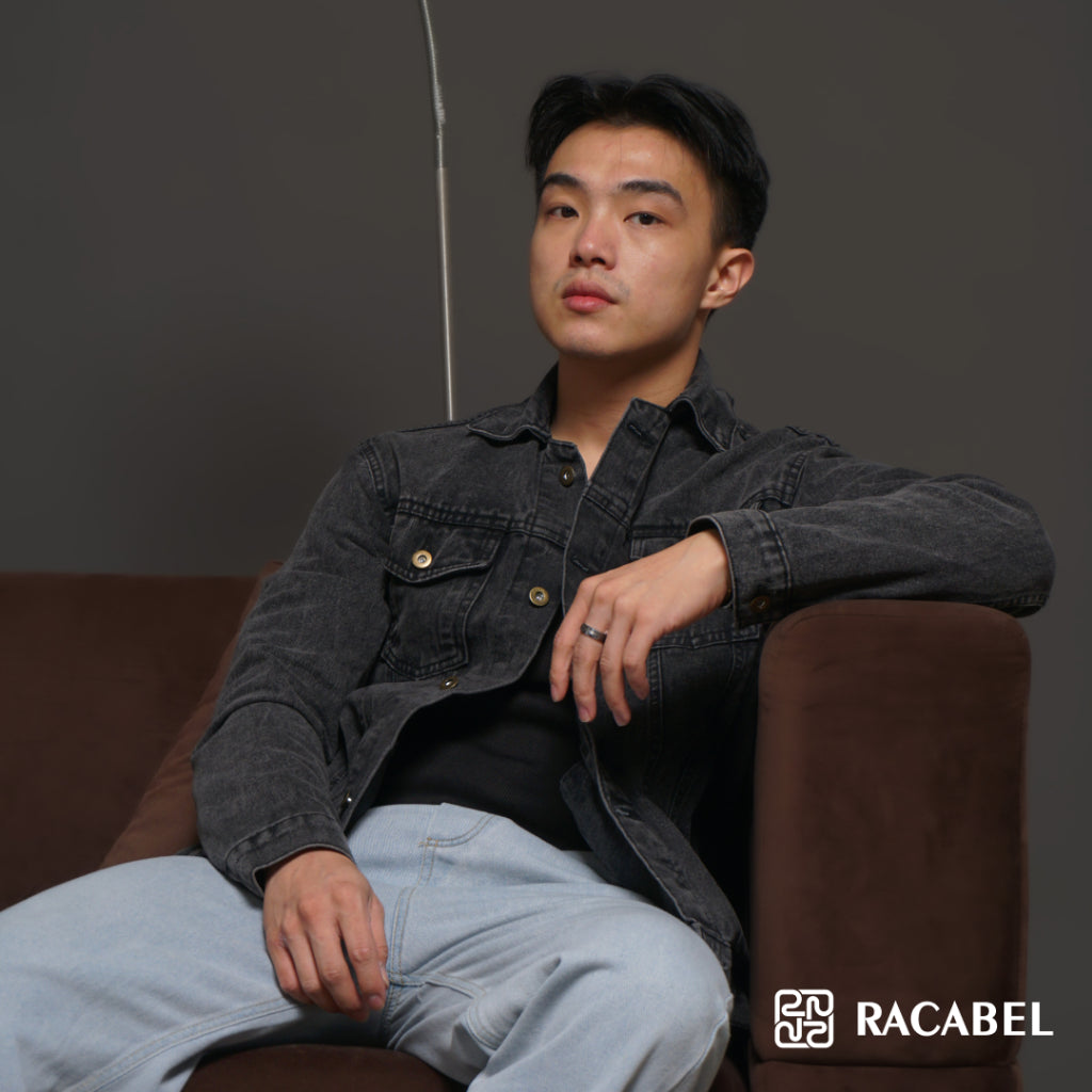 Racabel Vulken Ring - Cincin Tungsten Pria Silver Anti Karat