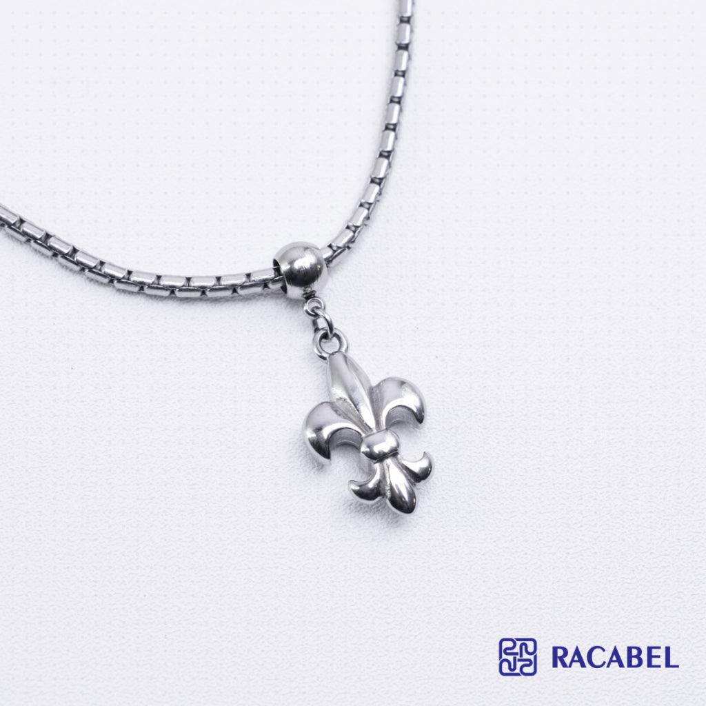 Racabel Fleuralys Necklace - Kalung Rantai Silver Titanium Anti Karat Pria