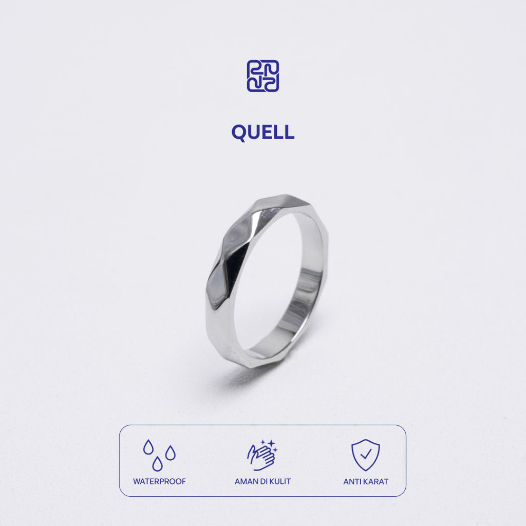 Racabel Quell Ring - Cincin Pria Wanita Titanium Anti Karat