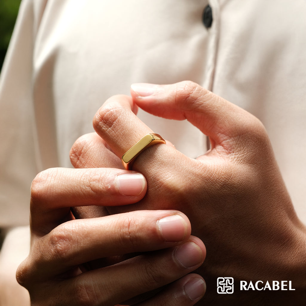 Racabel Axium Ring - Cincin Pria Wanita Titanium Anti Karat